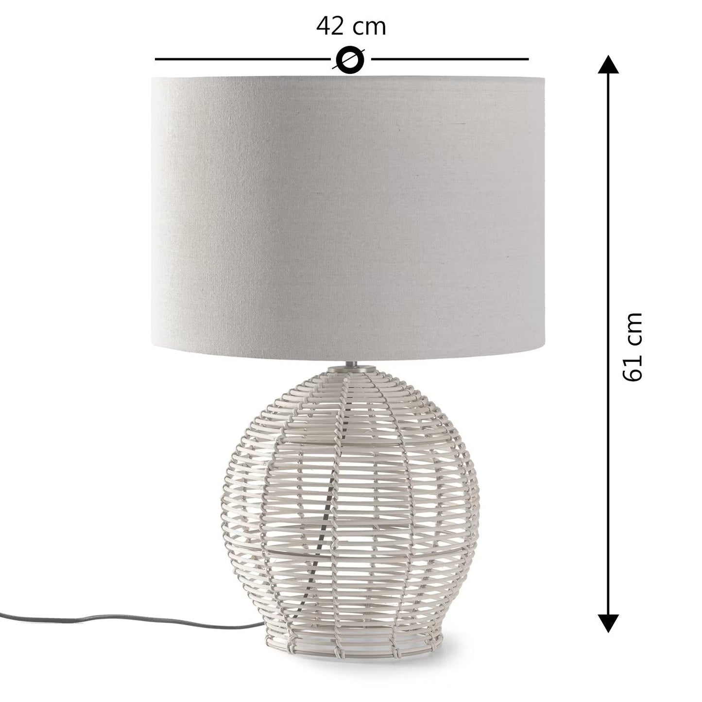 Grande Lampe à Poser en Rotin | MIKI