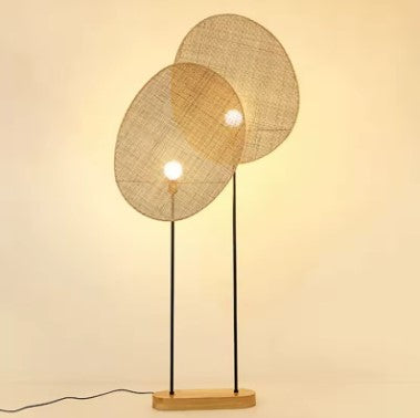 Lampadaire en rotin style asiatique