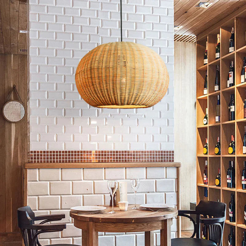 Suspension Boule Osier | SOLEA