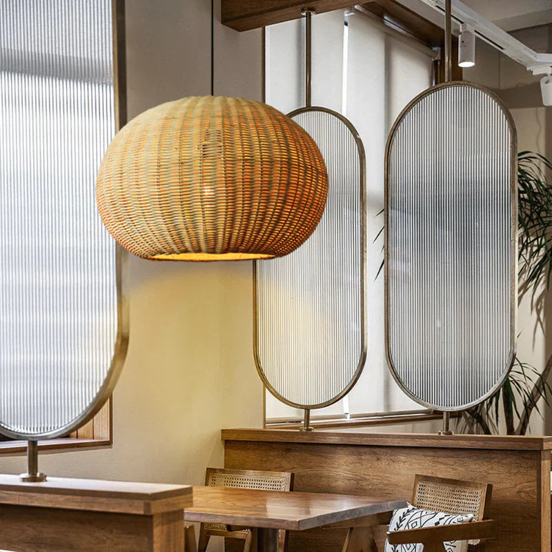 Suspension Boule Osier | SOLEA