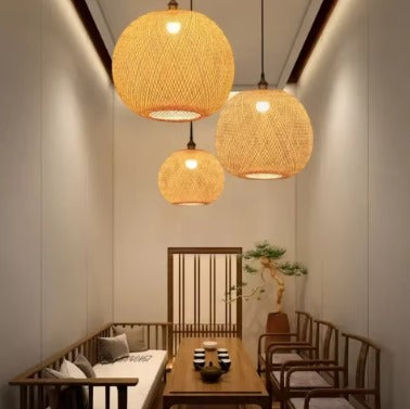 Suspension rotin "Cocon Nature"