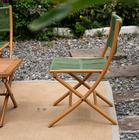 Fauteuil en rotin pliant vert