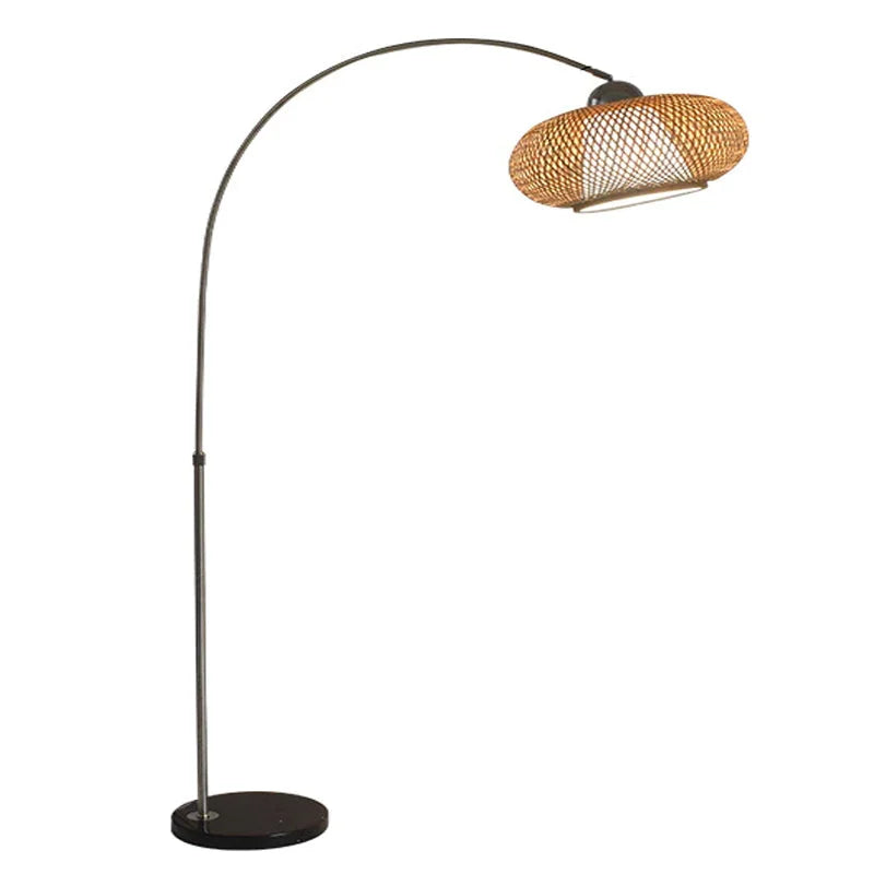 Lampadaire Arc en Rotin | ÉLÉGANCE