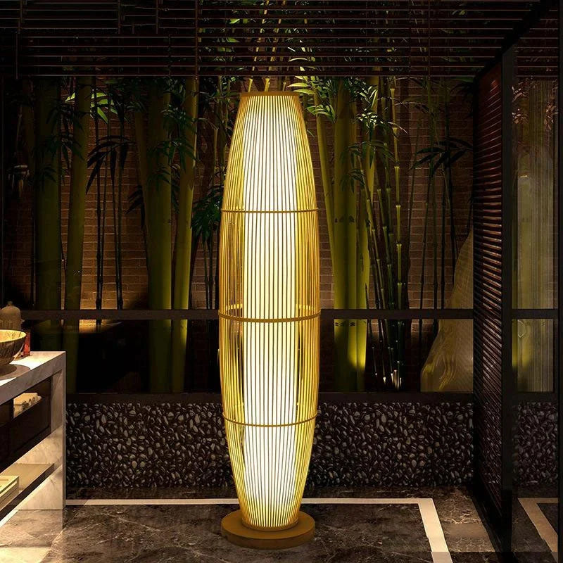 Lampadaire en Bambou Cylindrique | ÉLANCIO