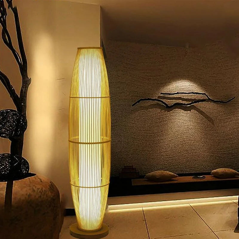 Lampadaire en Bambou Cylindrique | ÉLANCIO