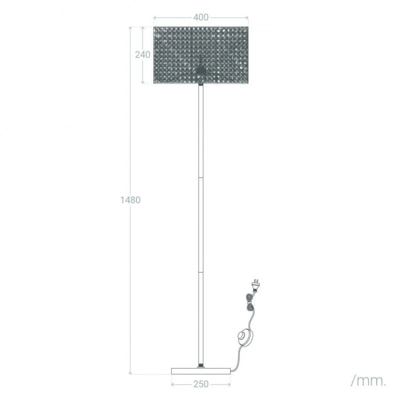Lampadaire Rotin Sur Pied | AURÉLIE