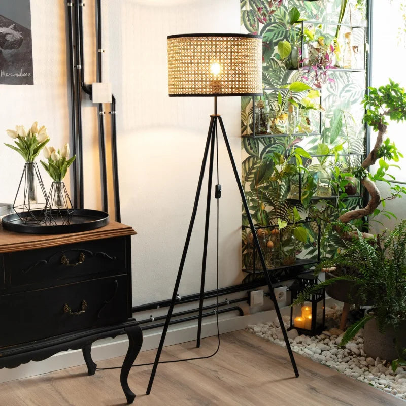 Lampadaire Trépied Cannage | MAELLE