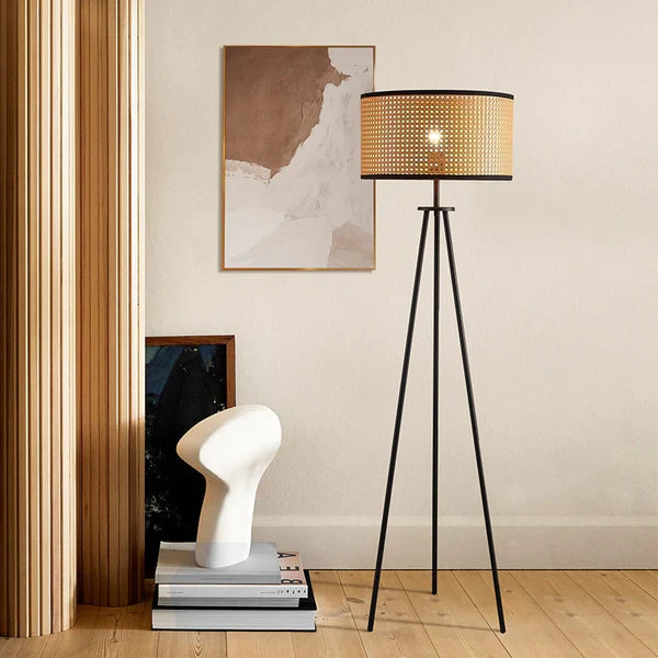 Lampadaire Trépied Cannage | MAELLE