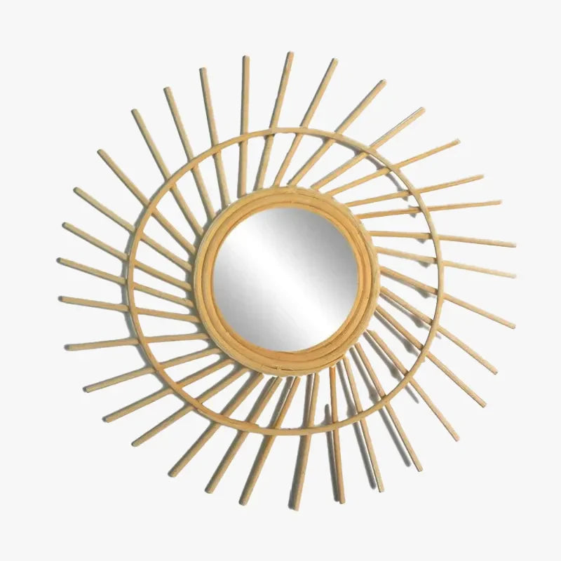 Miroir en Rotin Spirale | SOLAIRE