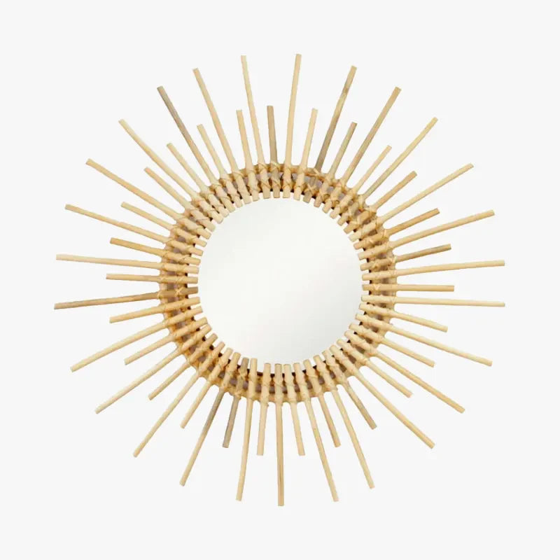 Miroir Rond Soleil Rotin | ÉCLAT