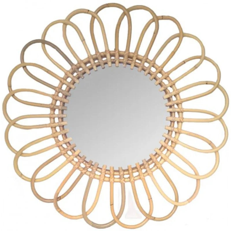 Miroir Rotin Années 60