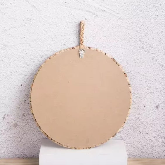 Miroir en rotin rétro