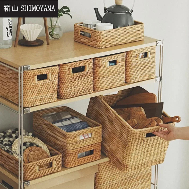 Panier de Rangement en Rotin