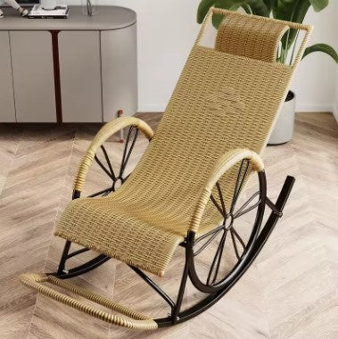 Fauteuil rotin à bascule