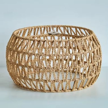 Suspension rustique en corde de rotin