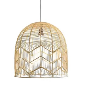 Suspension rotin style campagnard