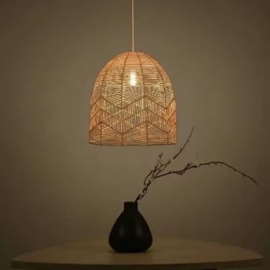 Suspension rotin style campagnard