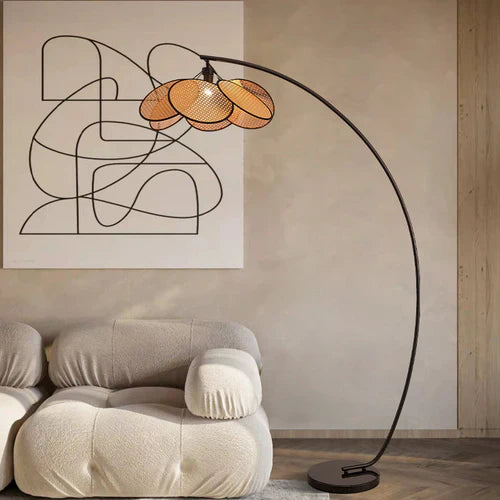 Lampadaire Rotin Japandi |  FLORAISON