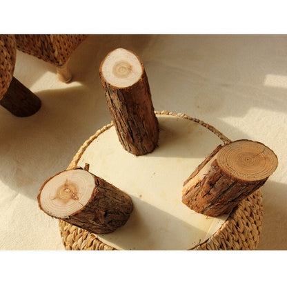 Pouf en Rotin Tabouret Bois | TERRA