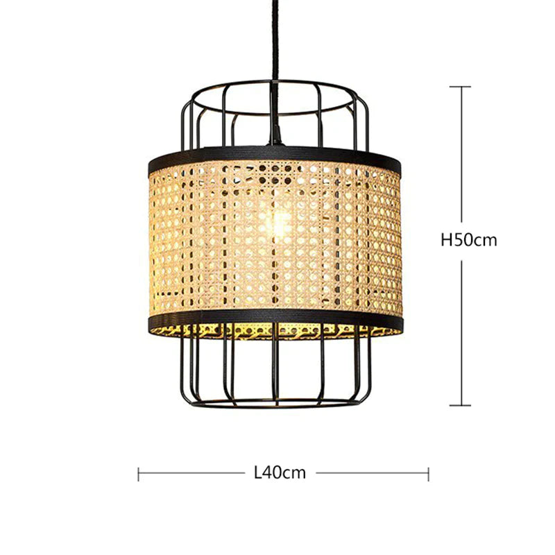 Suspension Métal et Rotin | FUSION ÉCLAT