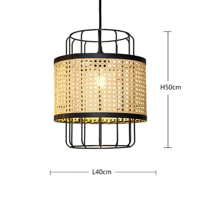 Suspension Métal et Rotin | FUSION ÉCLAT