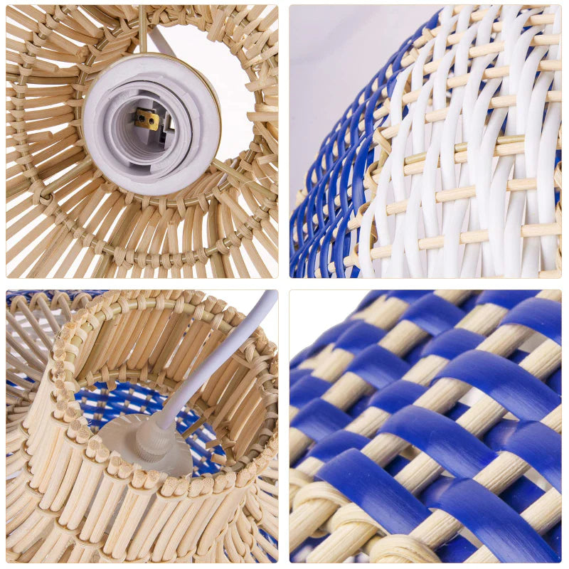 Suspension Rotin Bleu | OCÉANE