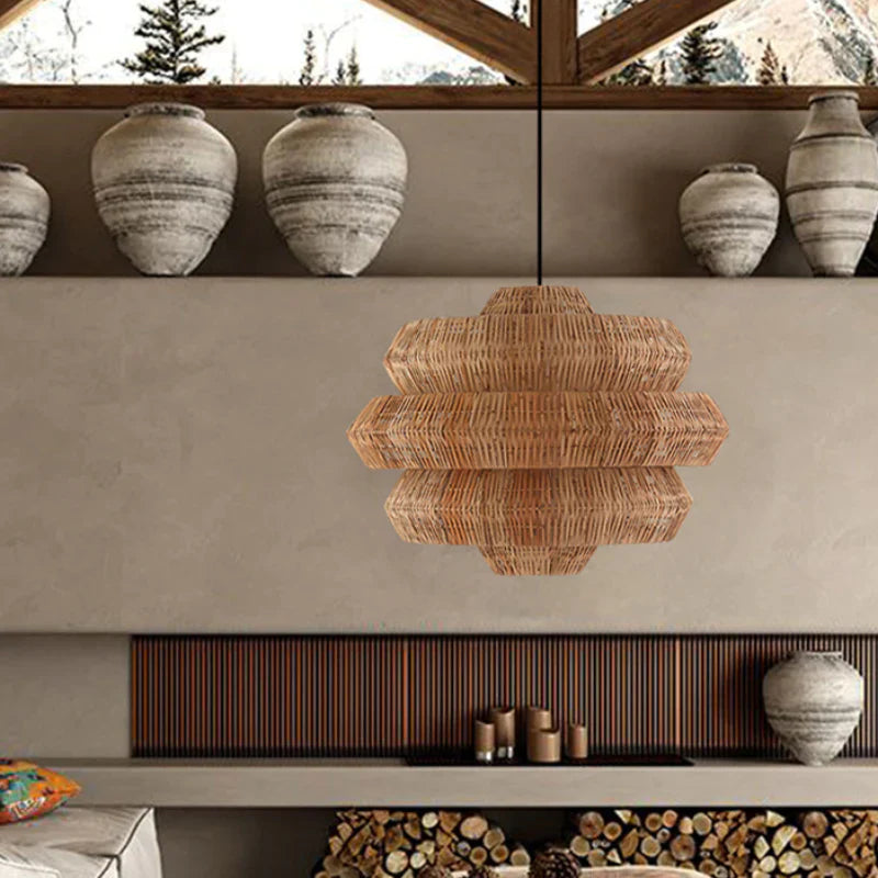 Suspension Rotin Terracotta | ESQUISSE