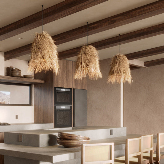 Suspension Rotin Ilot de Cuisine | ÉXOTIQUE