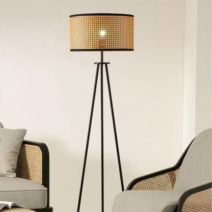 Lampadaire Trépied Cannage | MAELLE