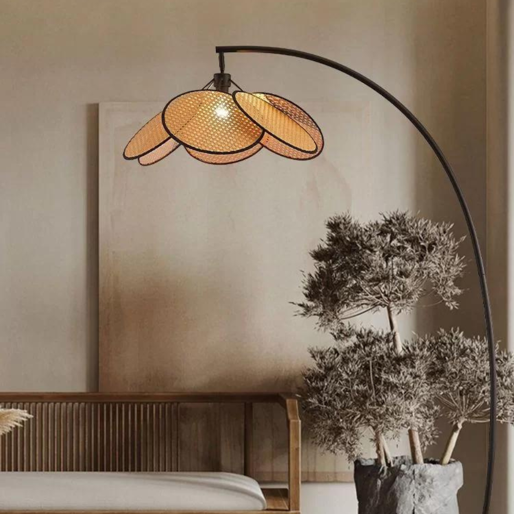 Lampadaire Rotin Japandi |  FLORAISON