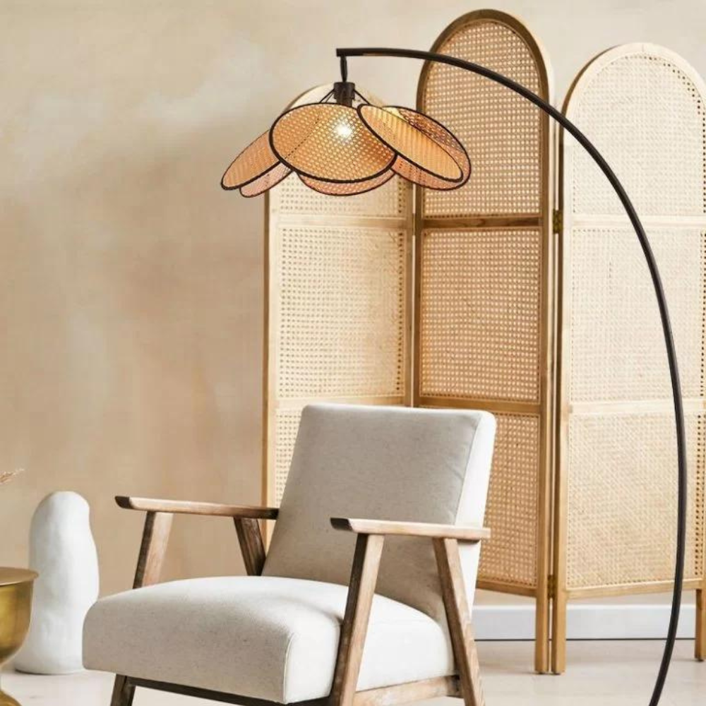 Lampadaire Rotin Japandi |  FLORAISON