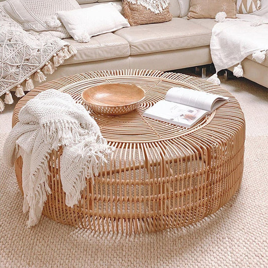 Table Basse en Rotin Ronde | ALIZÉE