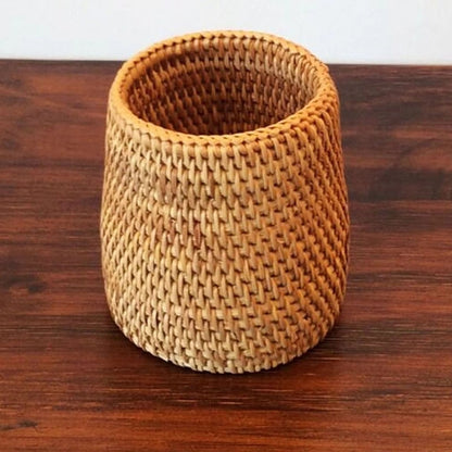 Pot de Rangement en Rotin