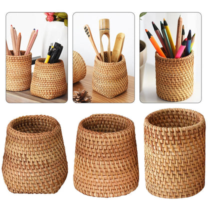Pot de Rangement en Rotin
