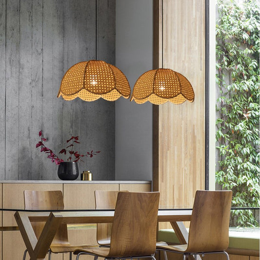 Suspension Fleur Rotin | SOLEIL