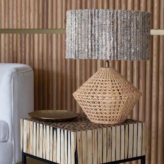 Lampe à poser en Rotin Style Japandi | LINA