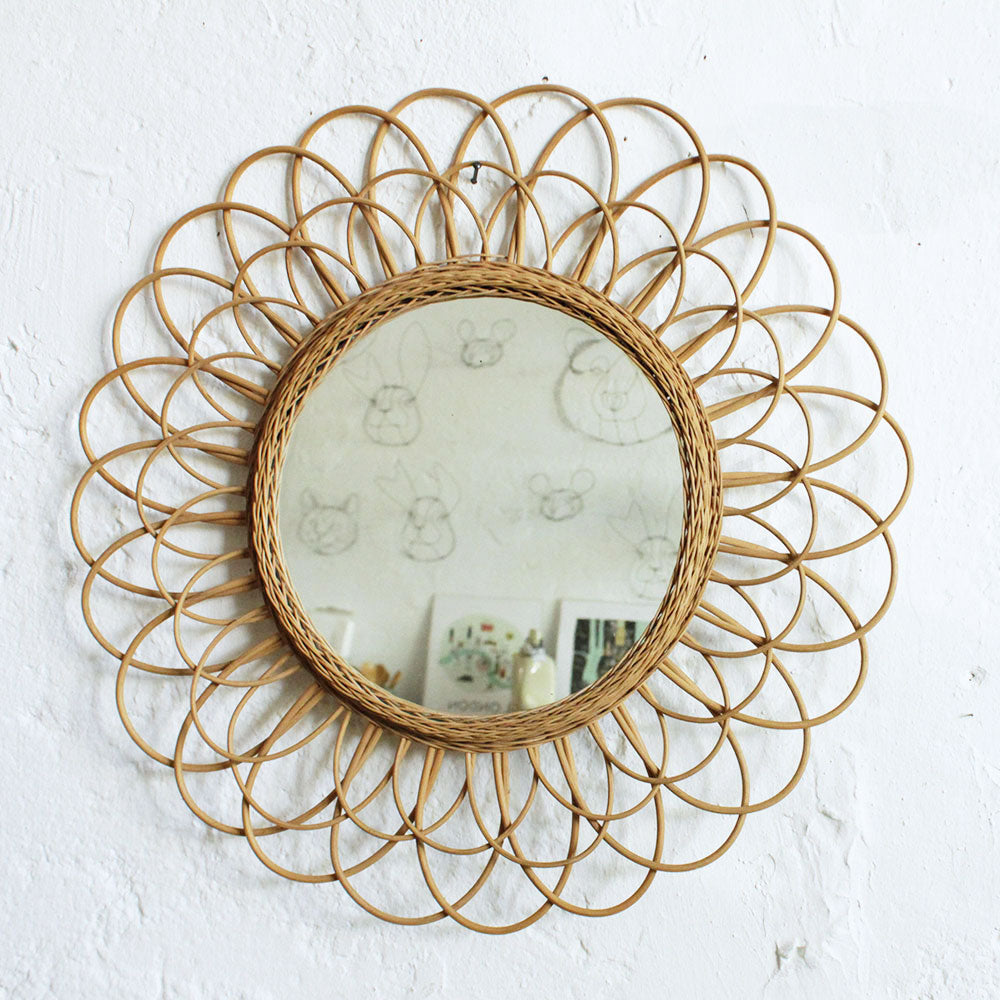 MIROIR EN ROTIN