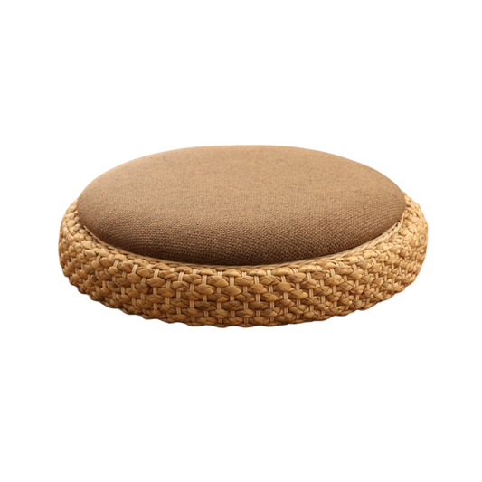 Pouf en Rotin & Tissu | THÉA