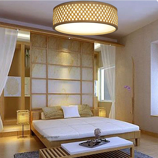 Plafonnier rotin LED | LYSIA