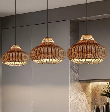 Suspension rotin style chinois loft