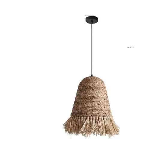 Suspension rotin chapeau bohème