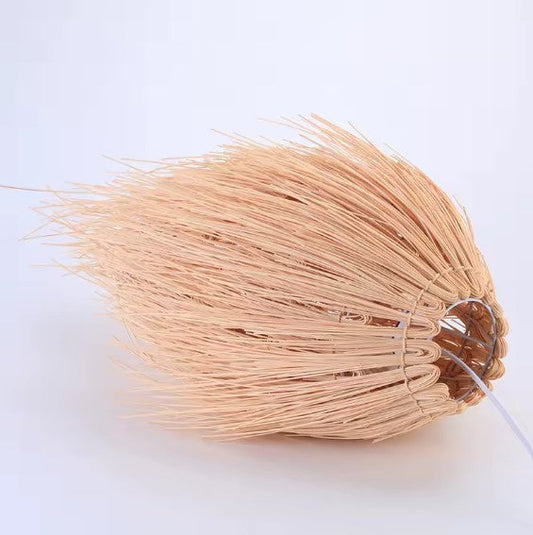 Suspension rotin chapeau de paille
