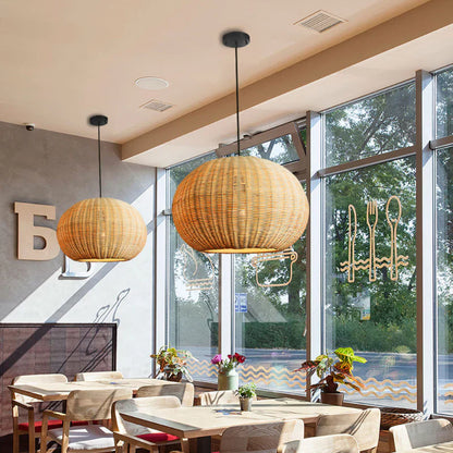 Suspension Boule Osier | SOLEA