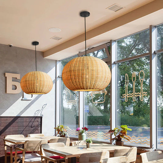 Suspension Boule Osier | SOLEA