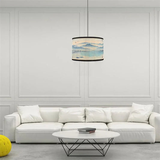 Abat-Jour Bambou Paysage Peint | HUAN