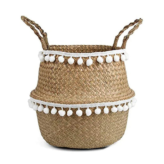 Cache-Pot en Osier Pompom