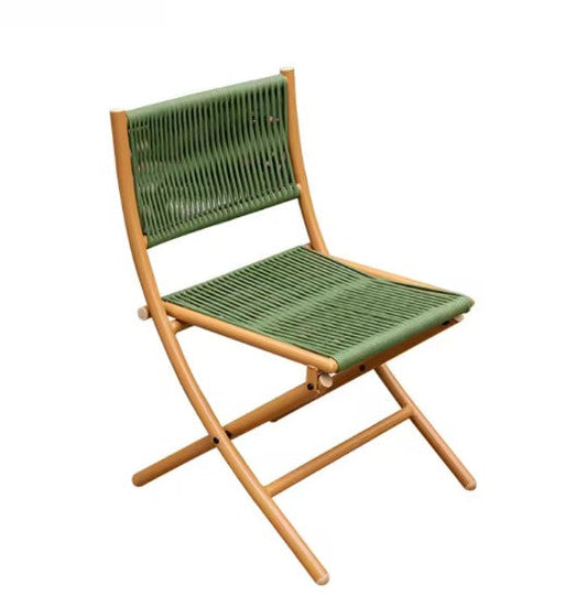 Fauteuil en rotin pliant vert