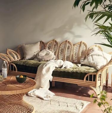 Fauteuil en rotin pétale fleur