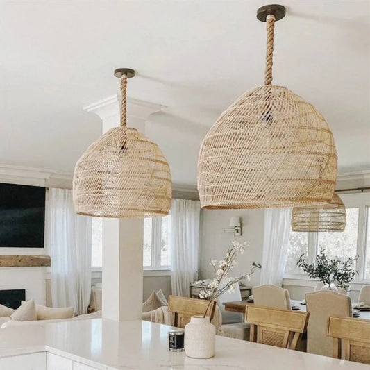 Grande Suspension rotin & corde | LIANA