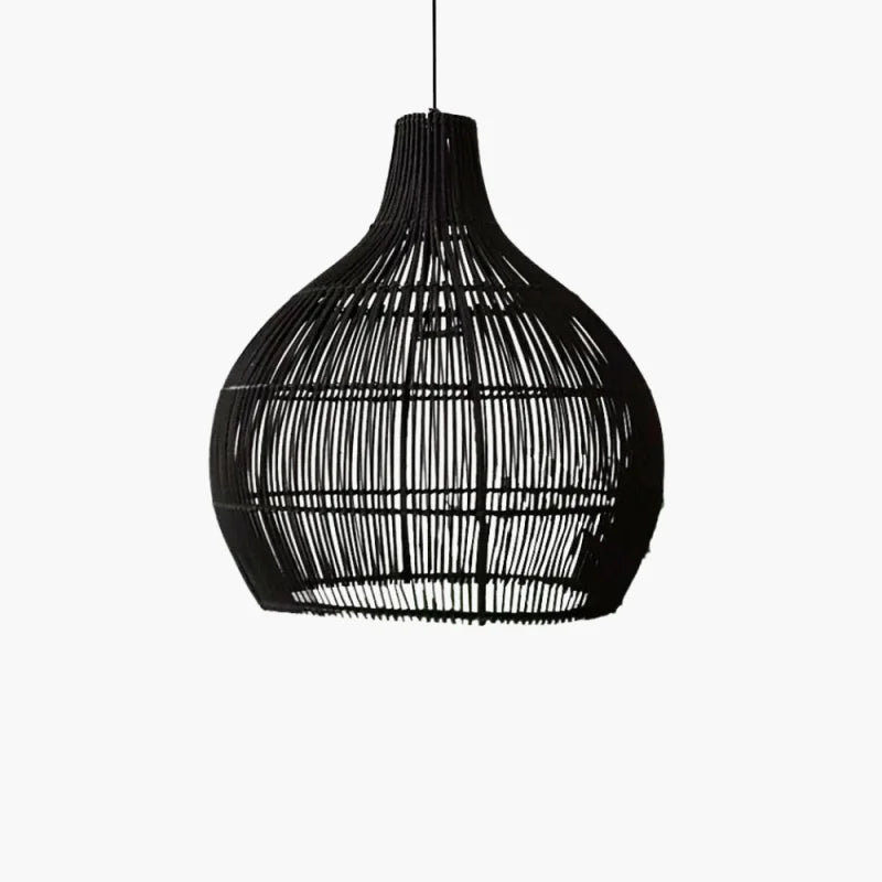 Grande Suspension Rotin Noir | TRESSÉ